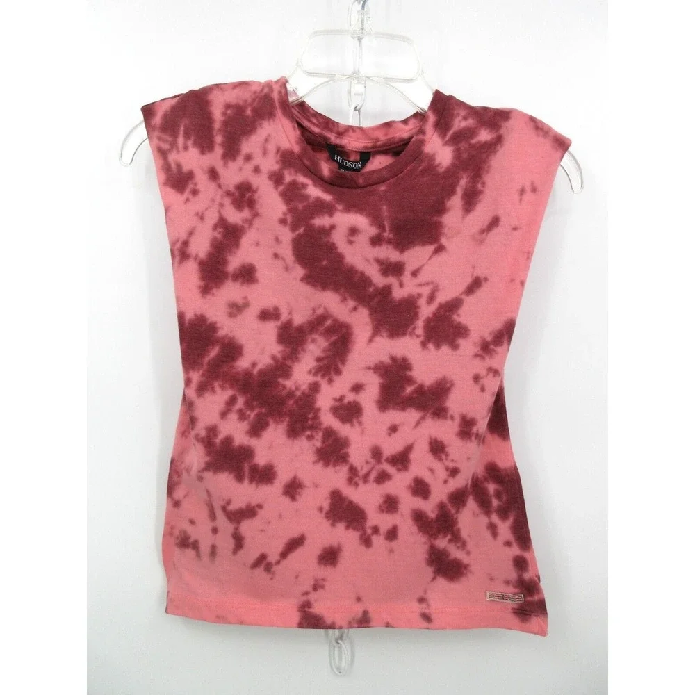 HUDSON KIDS TIE DYE TANK TOP Girl's Size Large 12-14 CABERNET (Pink And‎ Maroon)